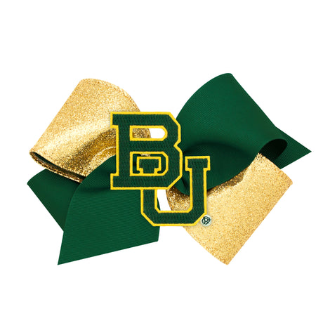 Two-Tone Glitz and Grosgrain Collegiate Bow