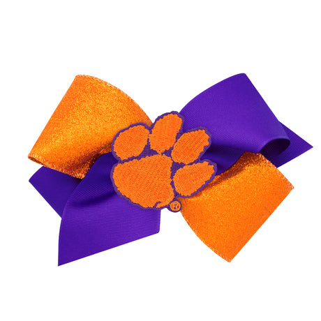 Two-Tone Glitz and Grosgrain Collegiate Bow