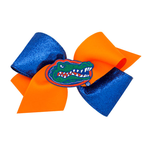 Two-Tone Glitz and Grosgrain Collegiate Bow