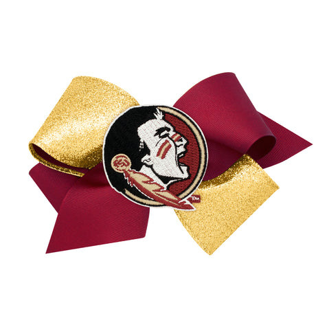 Two-Tone Glitz and Grosgrain Collegiate Bow