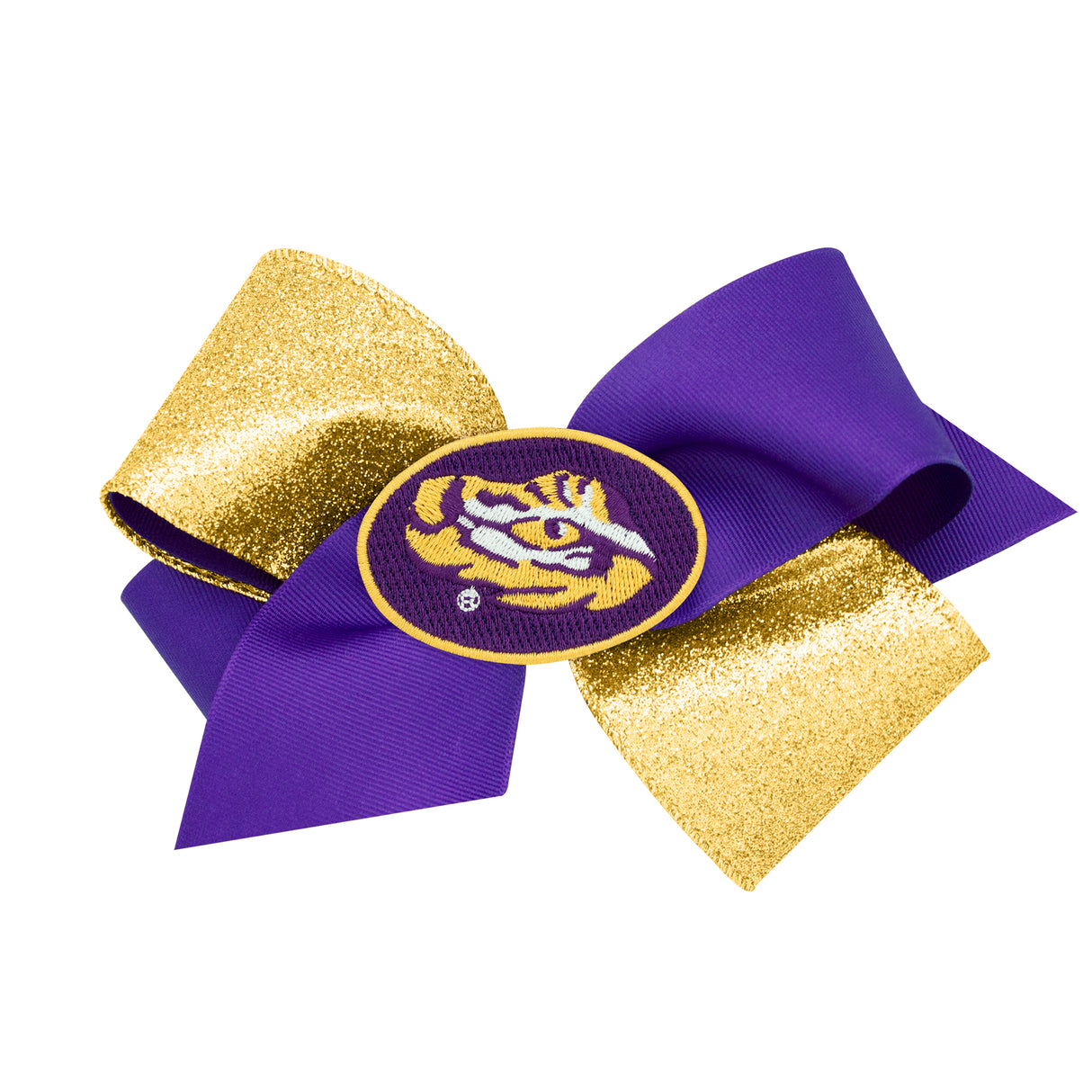 Two-Tone Glitz and Grosgrain Collegiate Bow