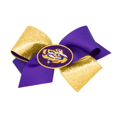 Two-Tone Glitz and Grosgrain Collegiate Bow