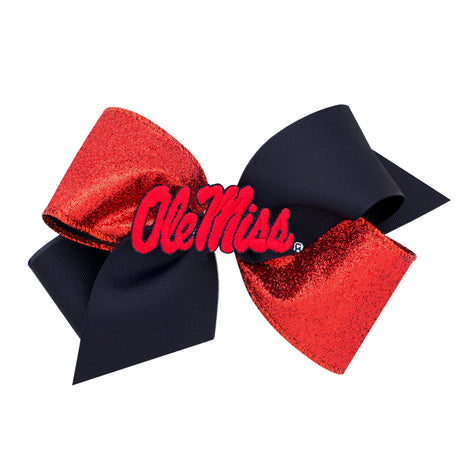 Two-Tone Glitz and Grosgrain Collegiate Bow