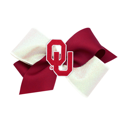 Two-Tone Glitz and Grosgrain Collegiate Bow