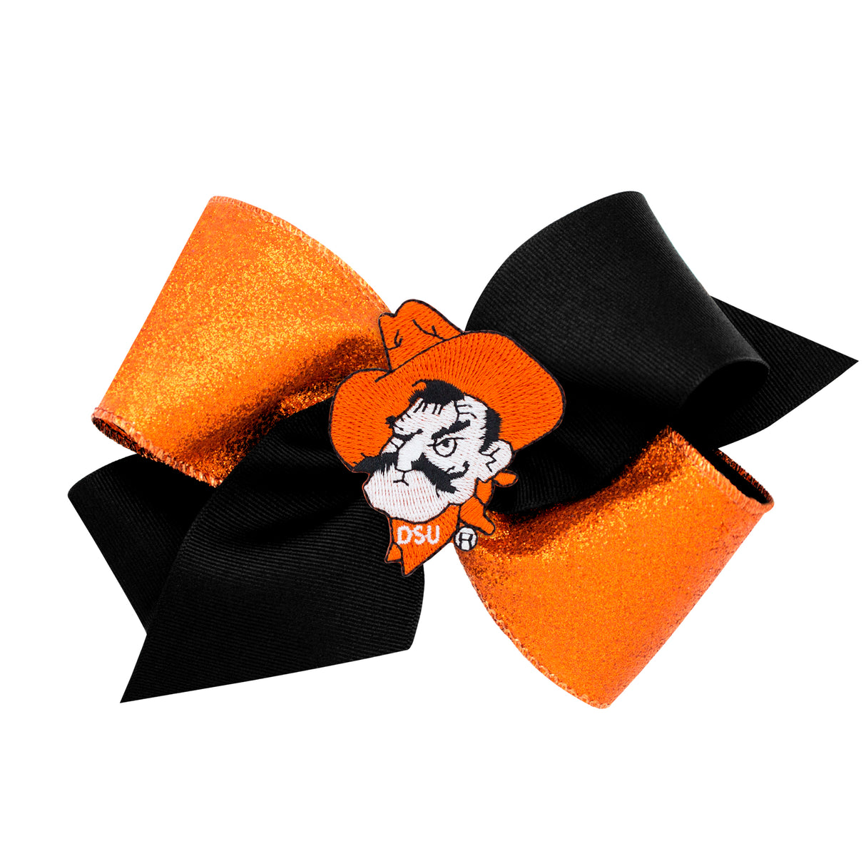 Two-Tone Glitz and Grosgrain Collegiate Bow