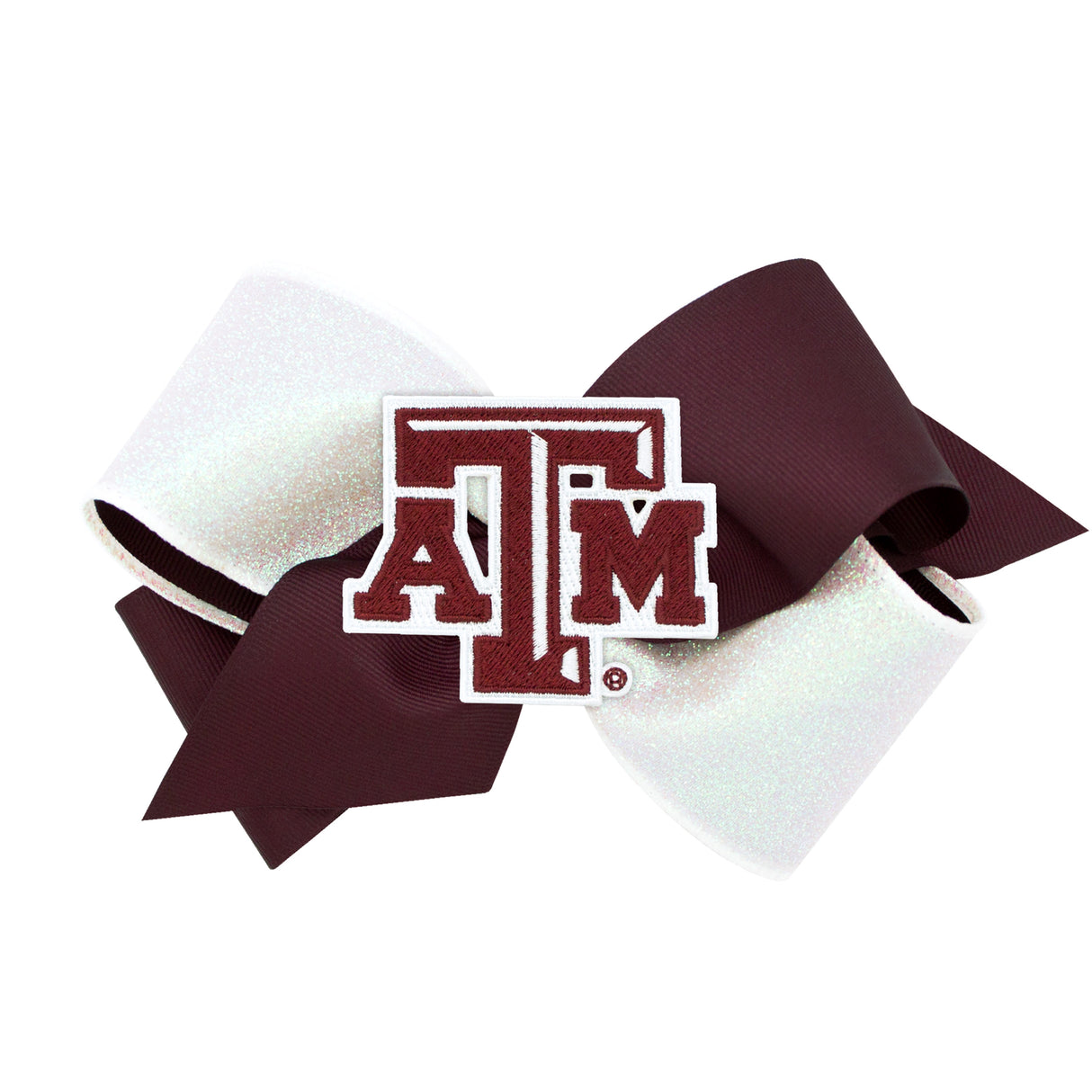 Two-Tone Glitz and Grosgrain Collegiate Bow
