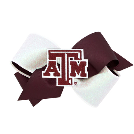Two-Tone Glitz and Grosgrain Collegiate Bow