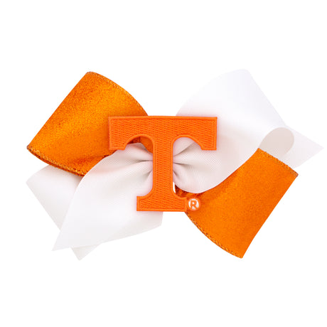 Two-Tone Glitz and Grosgrain Collegiate Bow