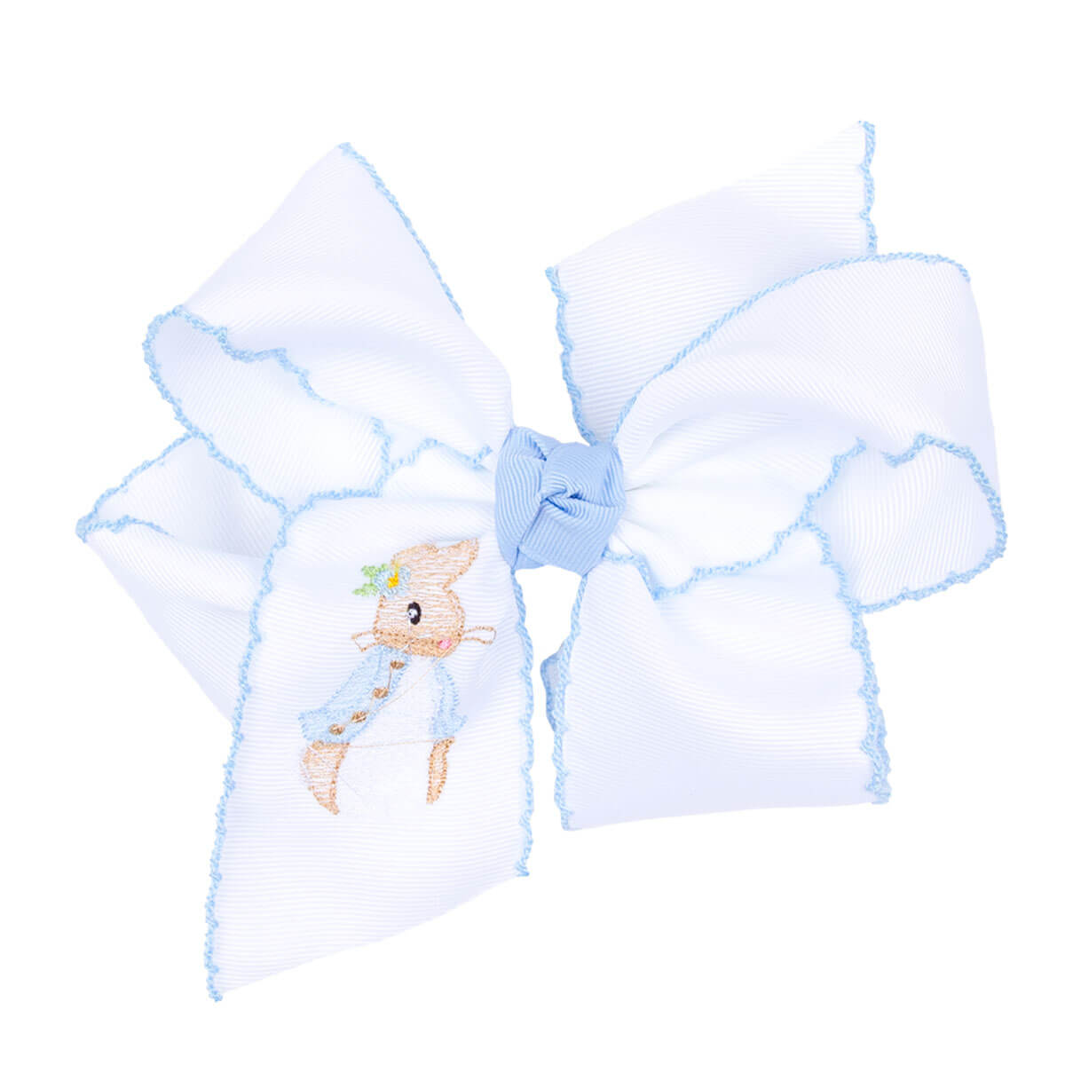 Storybook Rabbit Embroidered King Knotted Bow