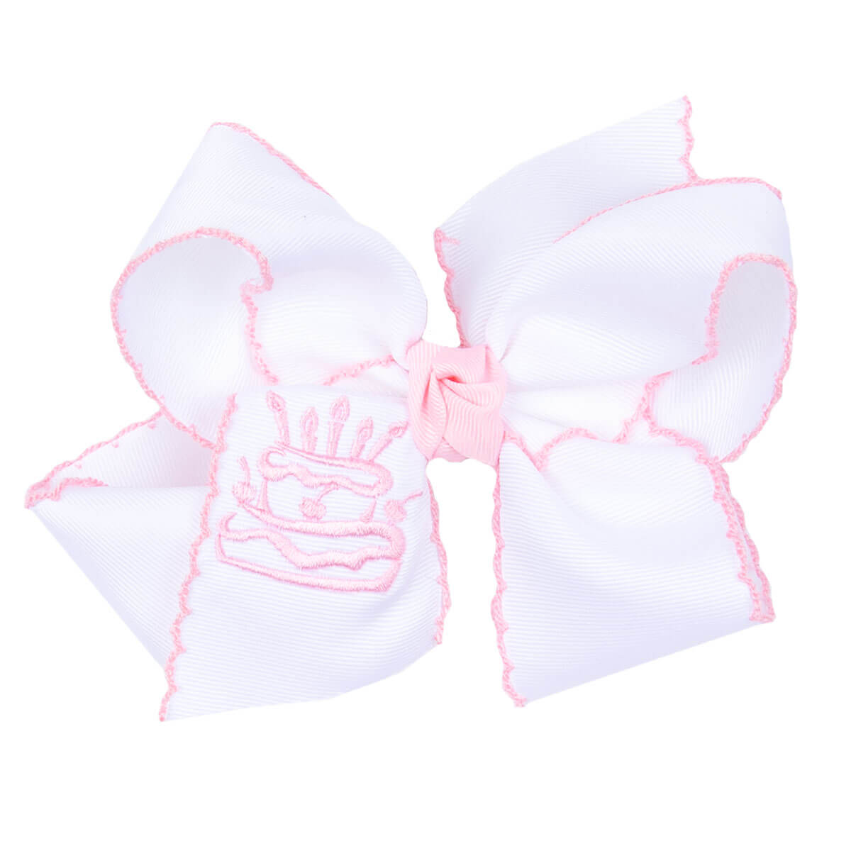 Birthday Cake Embroidered Knotted Bow