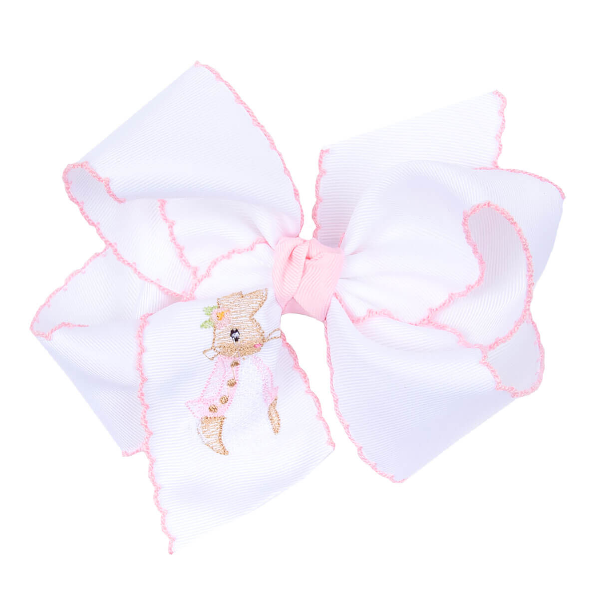 Storybook Rabbit Embroidered King Knotted Bow