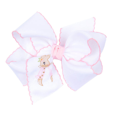 Storybook Rabbit Embroidered King Knotted Bow