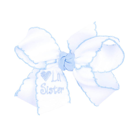 Lil Sister Embroidered Medium Knotted Bow