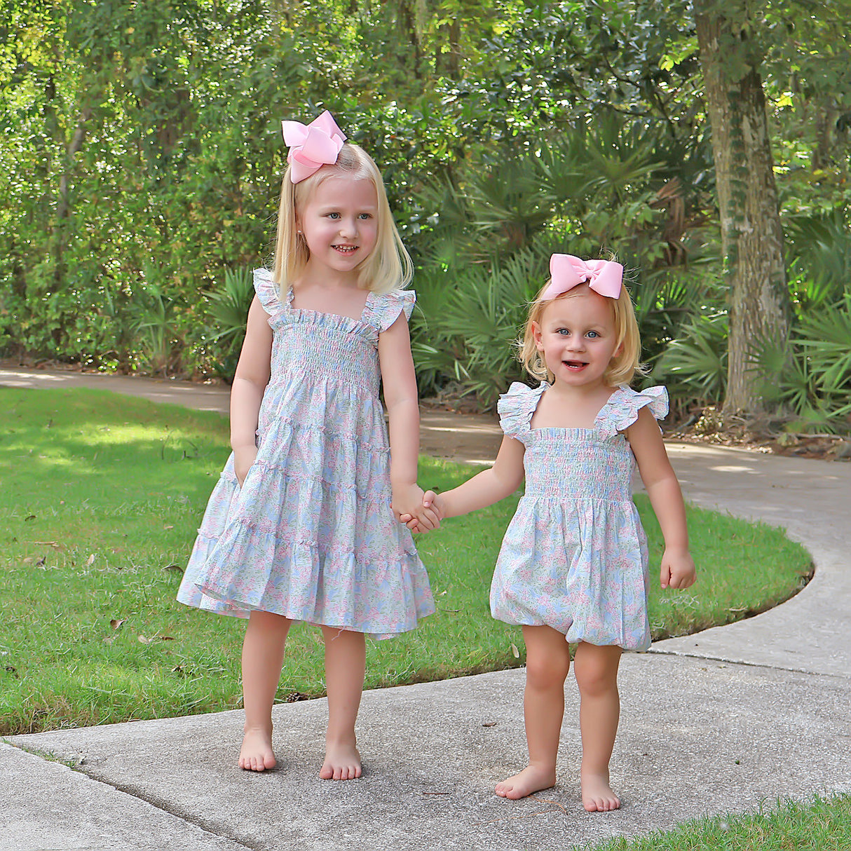 Vintage Garden Blue Smocked Willow Dress