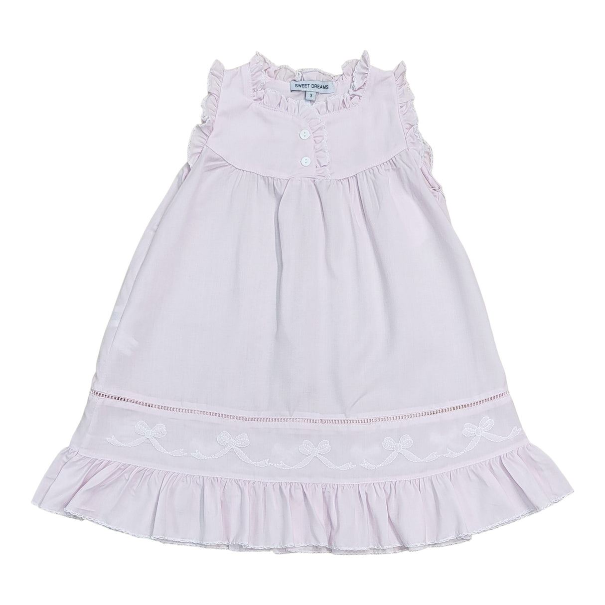 Embroidered Bow Pink Nightgown