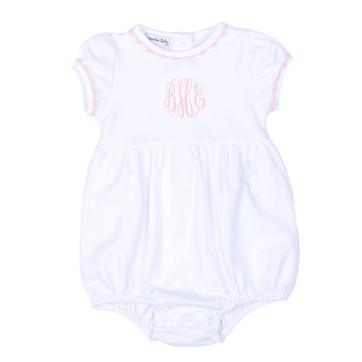 Baby Joy Embroidered White/Pink Bubble