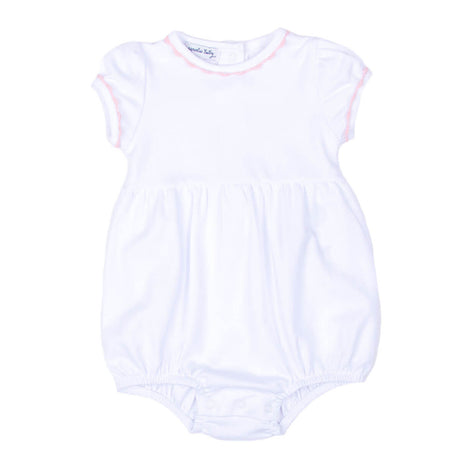 Baby Joy Embroidered White/Pink Bubble