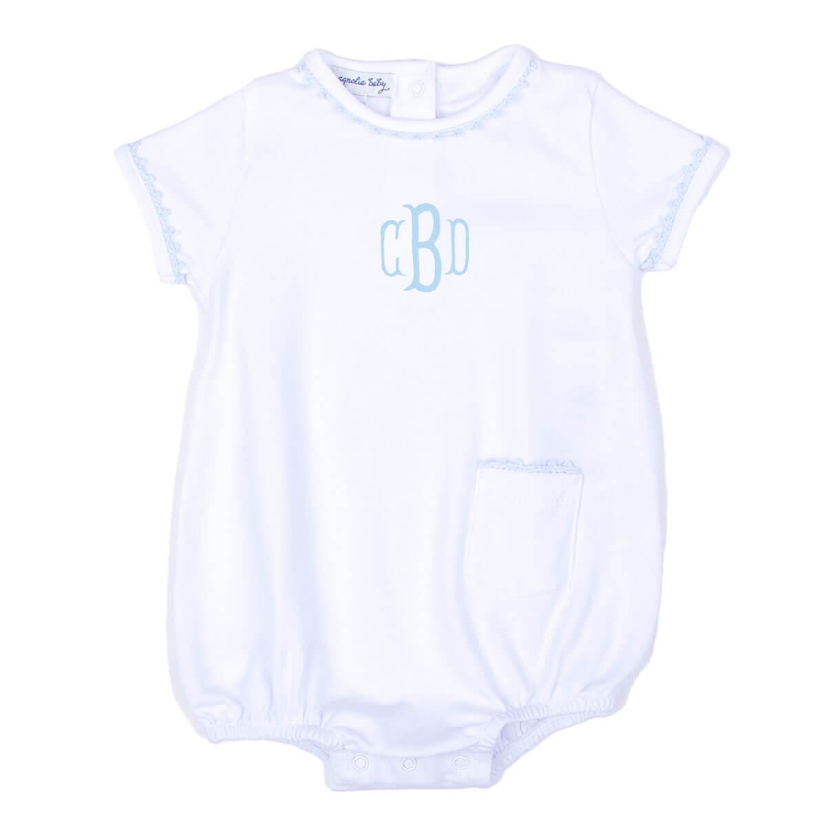 Baby Joy Embroidered Blue Bubble
