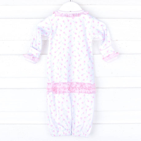 Tessa's Classic Floral Pink Ruffle Converter Gown