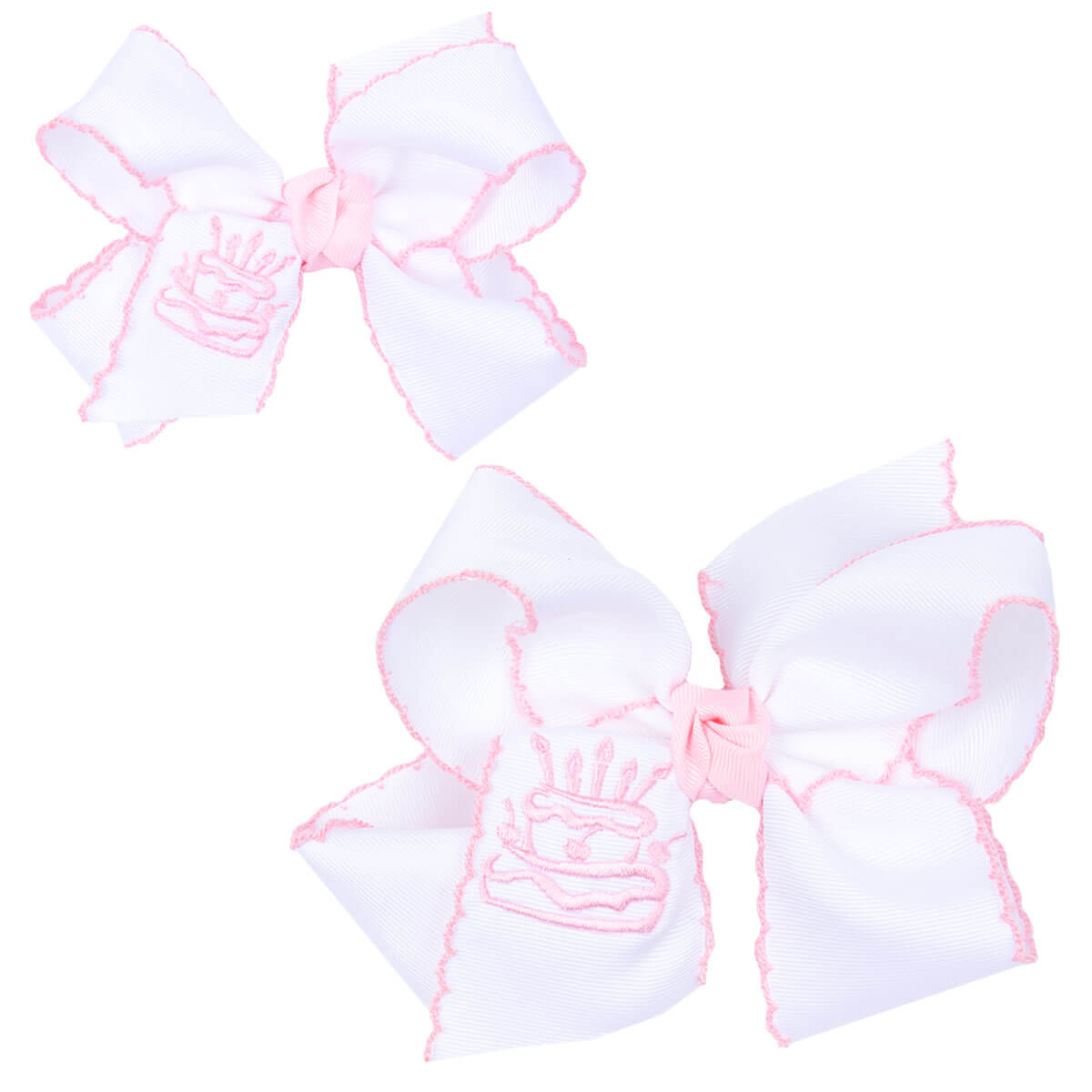 Birthday Cake Embroidered Knotted Bow