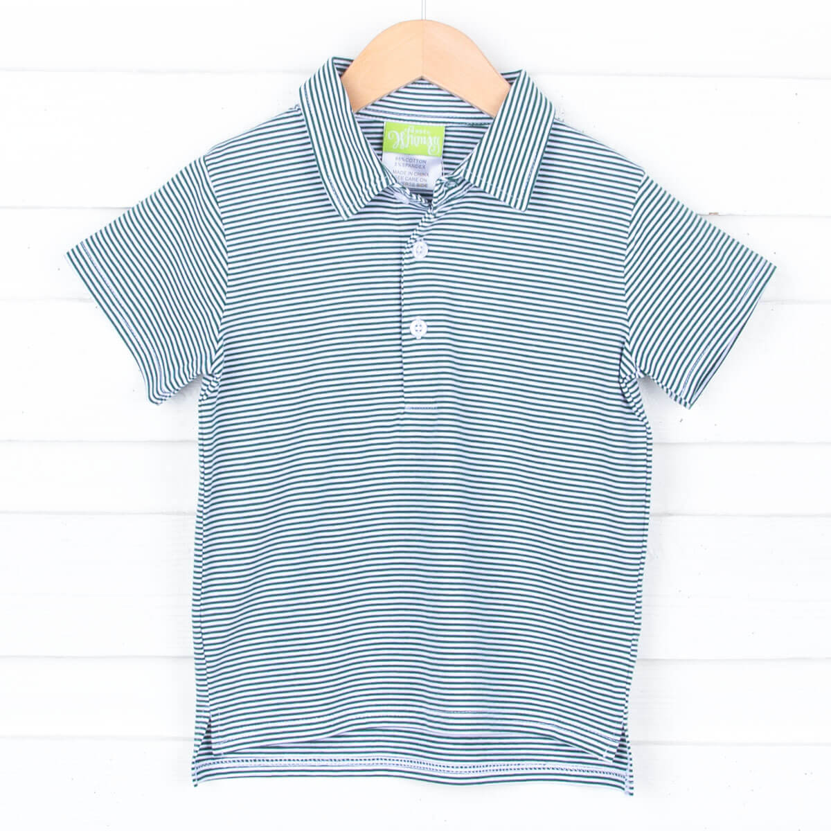 Hunter Green Stripe Polo