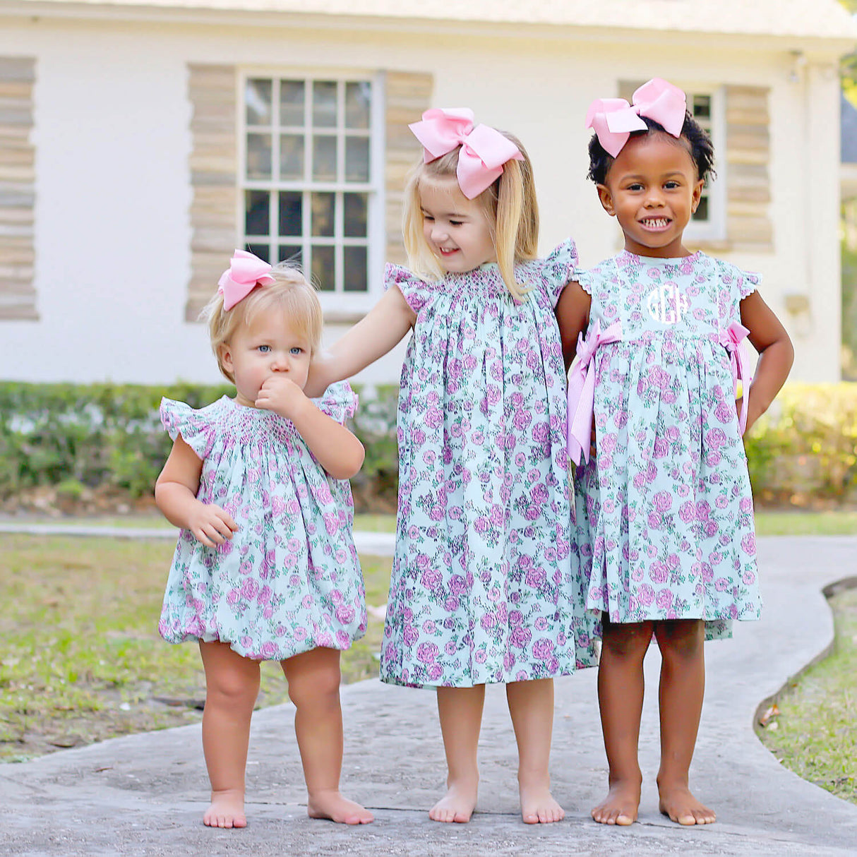 Flower Child Pink Smocked Angel Sleeve Dress