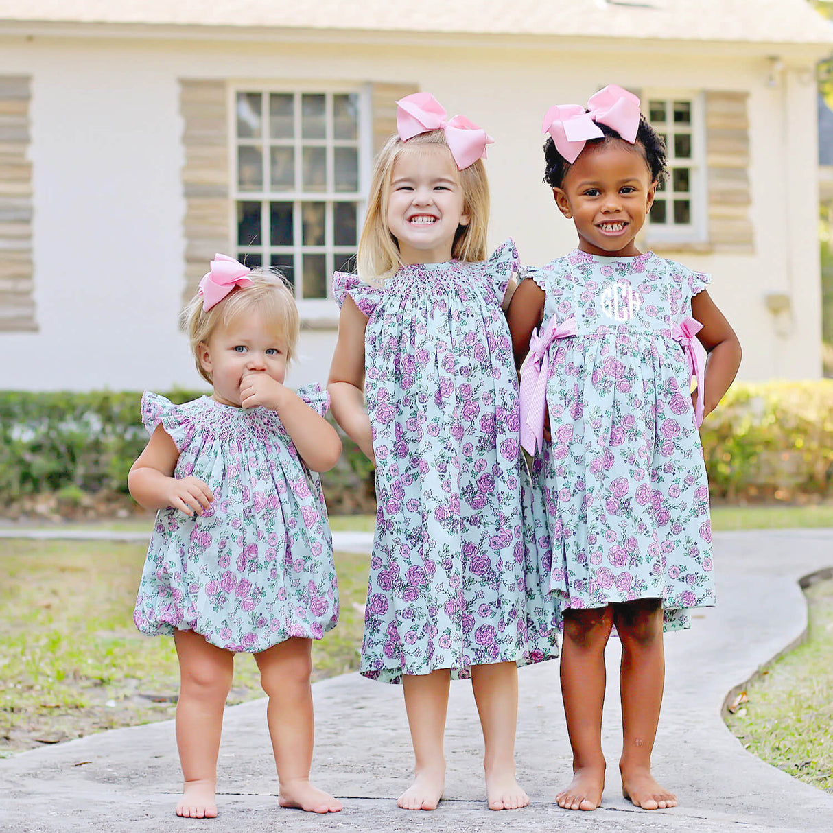 Flower Child Pink Smocked Angel Sleeve Dress