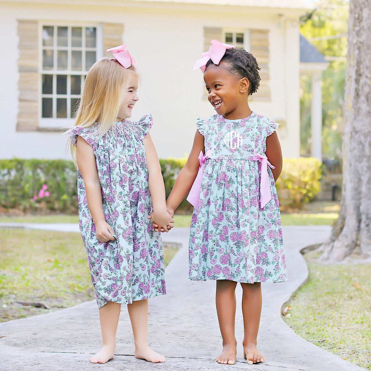 Flower Child Pink Smocked Angel Sleeve Dress