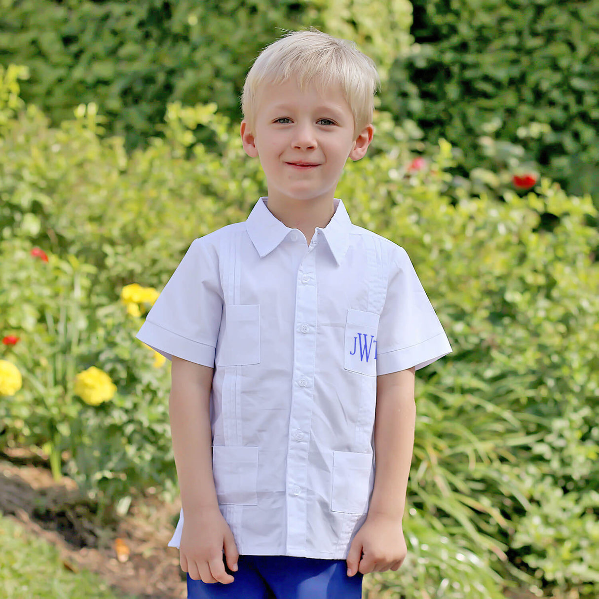 Solid White Guayabera Shirt