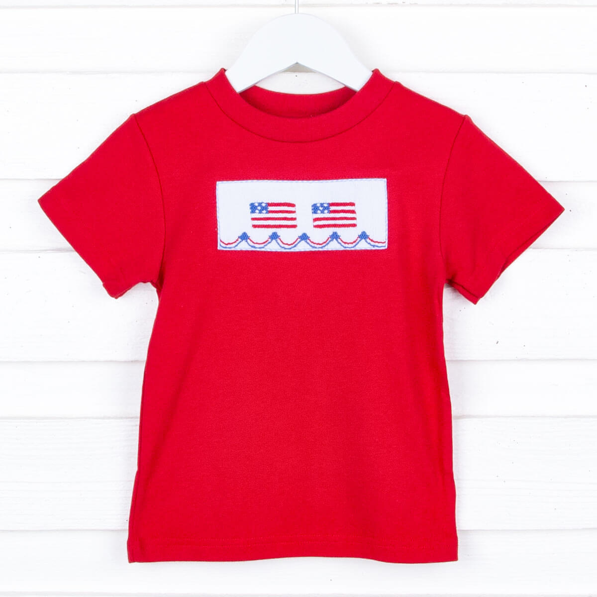 Smocked Flag Red Shirt