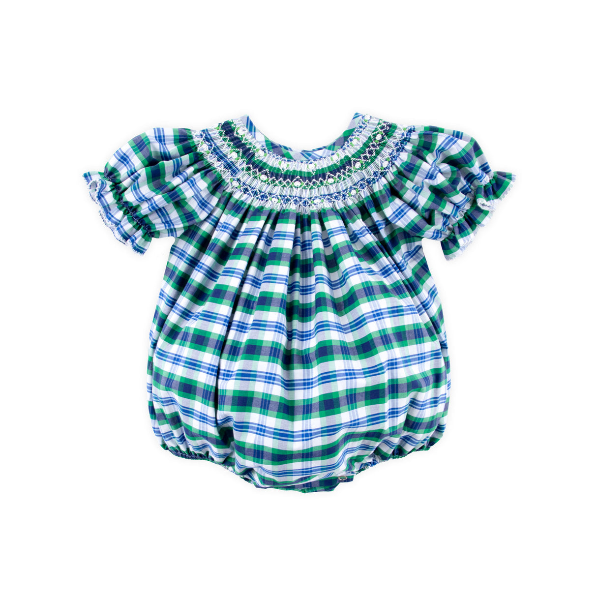 Steward Plaid Smocked Bishop Bubble