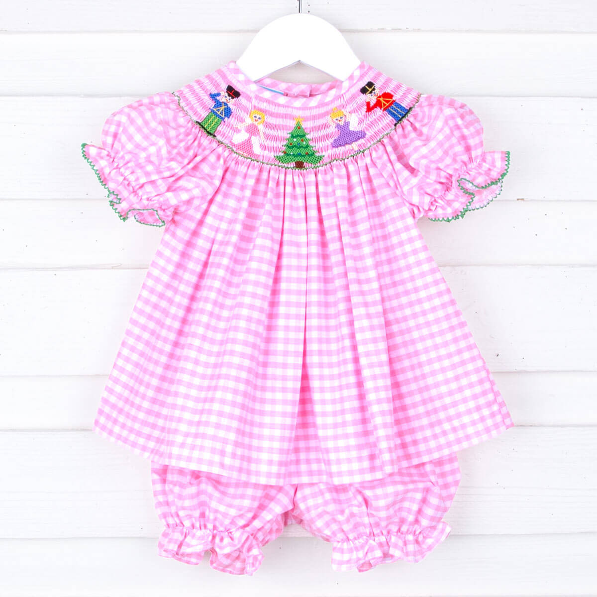 Nutcracker Christmas Smocked Bloomer Set