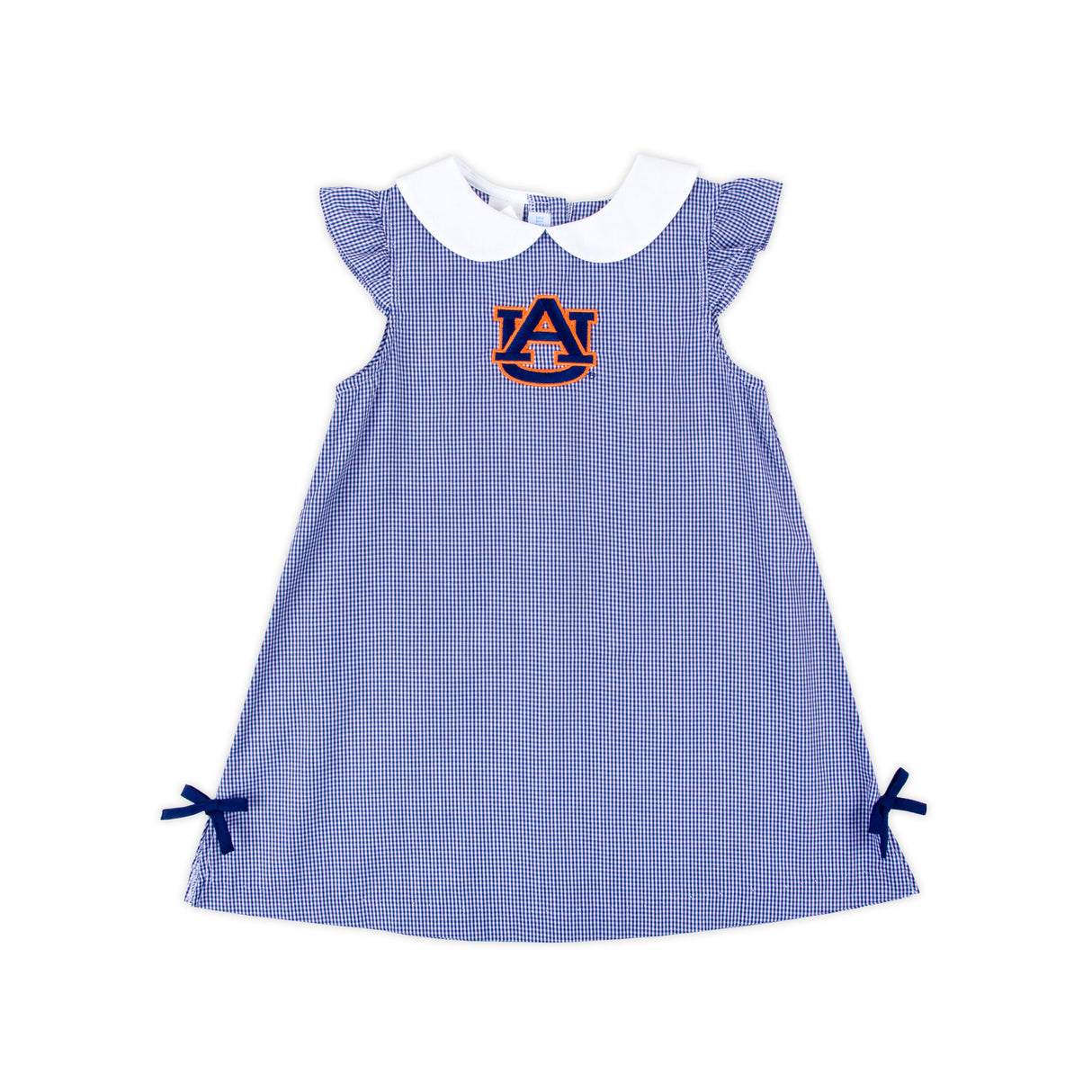 Auburn Embroidered Navy Gingham Dress