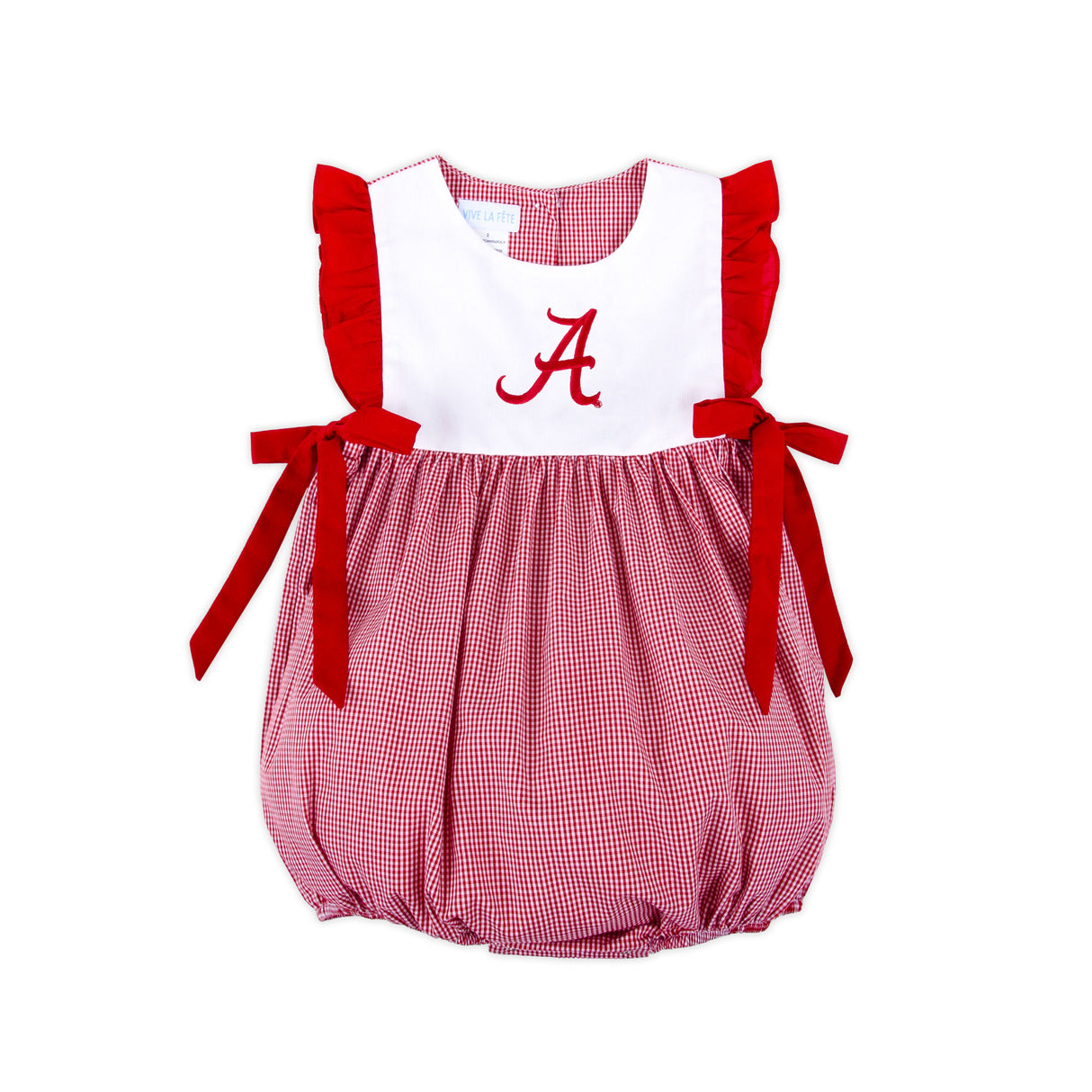 Alabama Embroidered Red Gingham Bubble