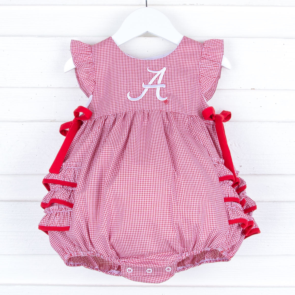 Alabama Embroidered Red Ruffle Bubble