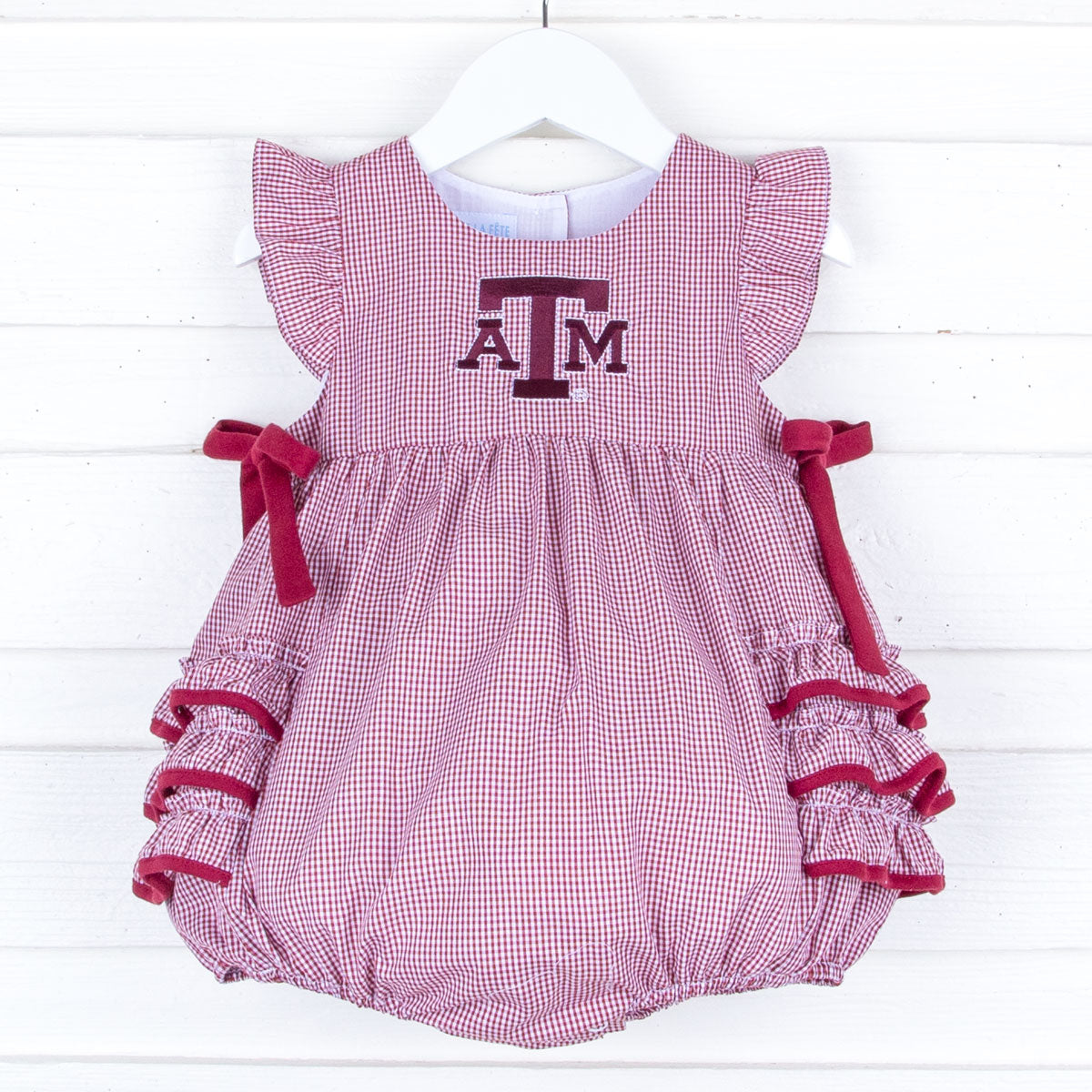 Texas A&M Embroidered Maroon Ruffle Bubble