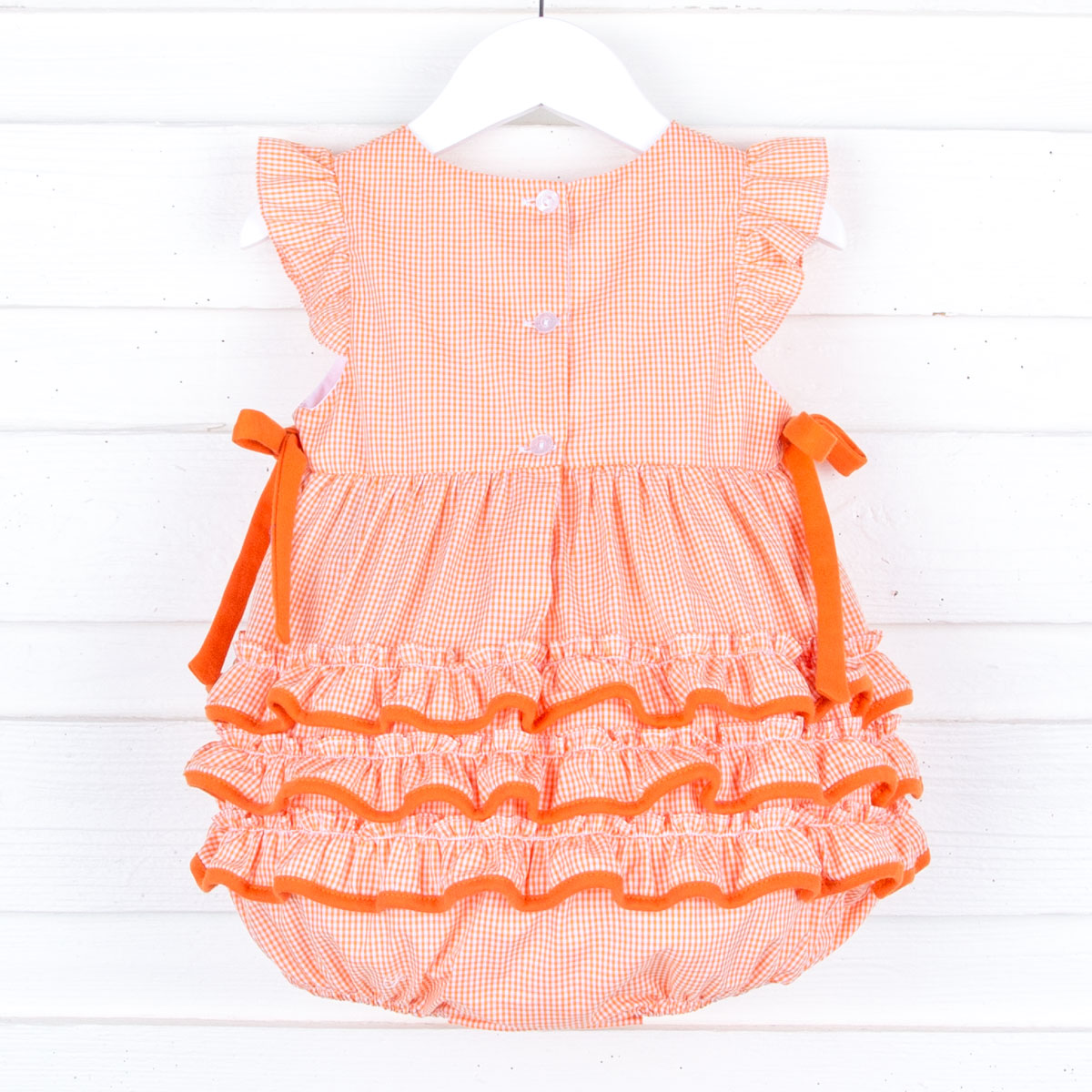 Clemson Embroidered Orange Ruffle Bubble