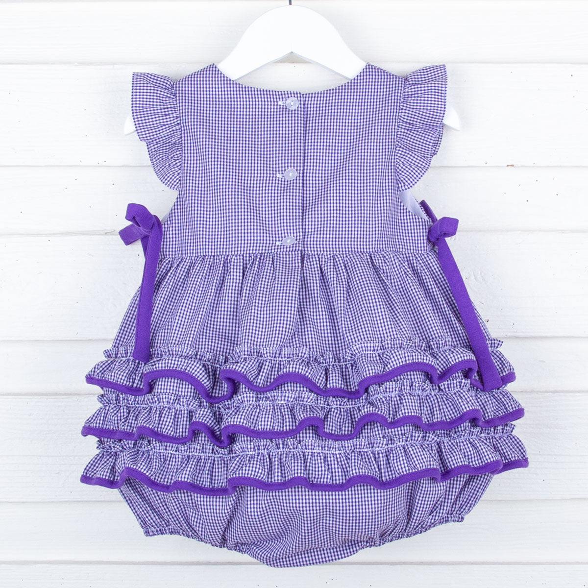 LSU Embroidered Purple Ruffle Bubble