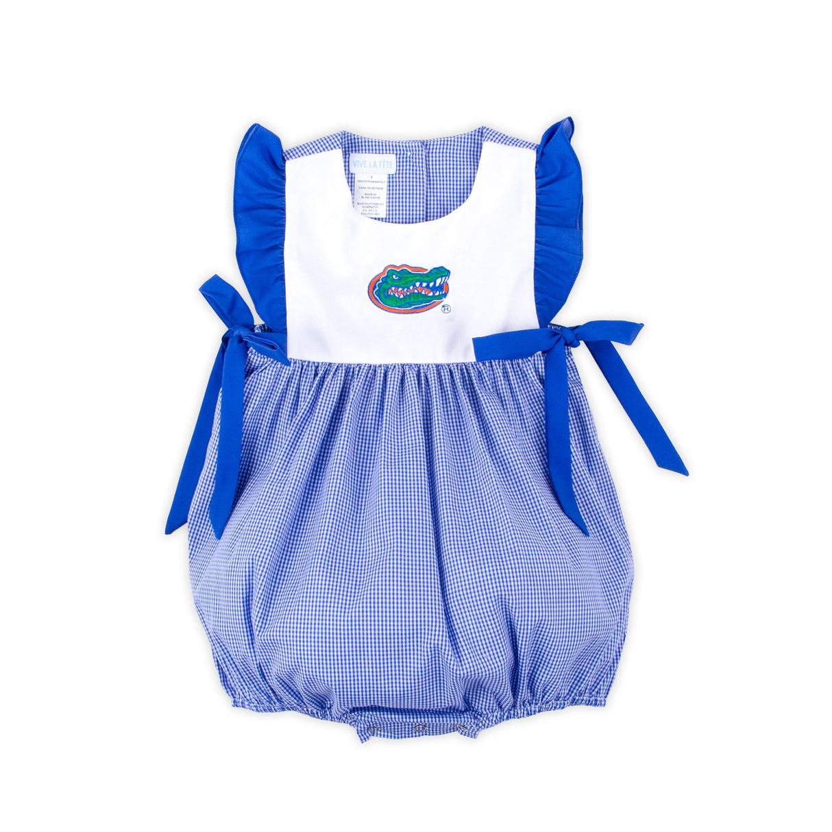 Florida Embroidered Royal Blue Gingham Bubble