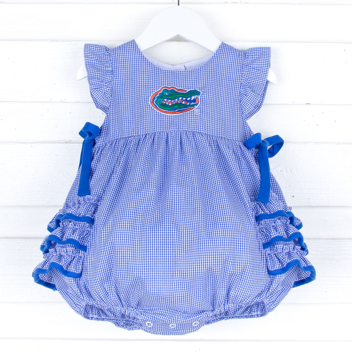 Florida Embroidered Royal Blue Ruffle Bubble