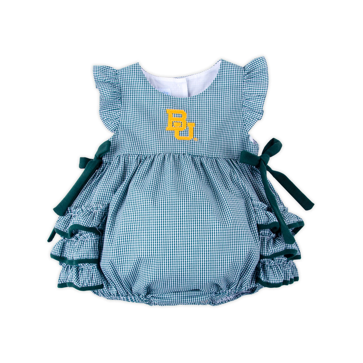Baylor Embroidered Hunter Green Ruffle Bubble