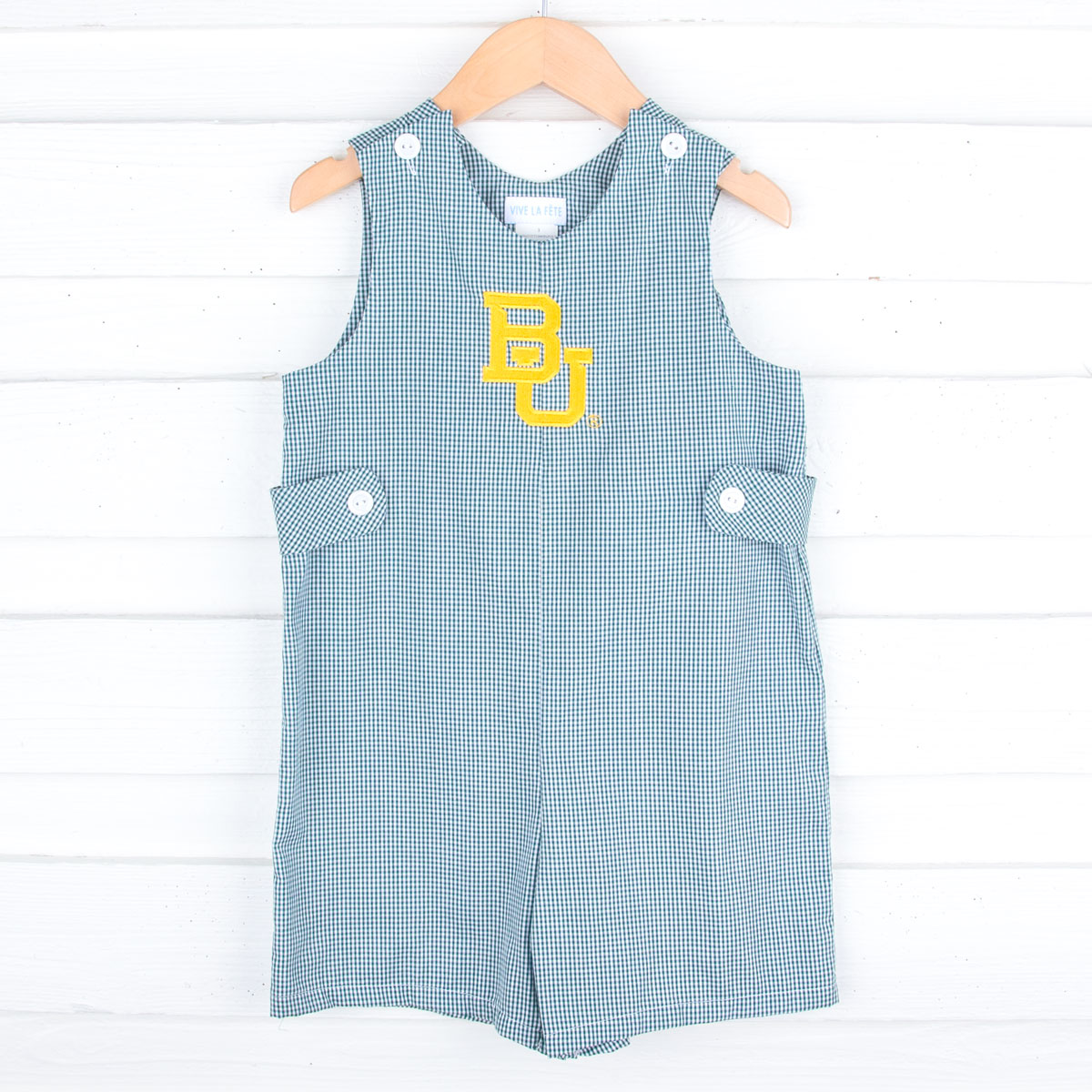 Baylor Embroidered Hunter Green Jon Jon