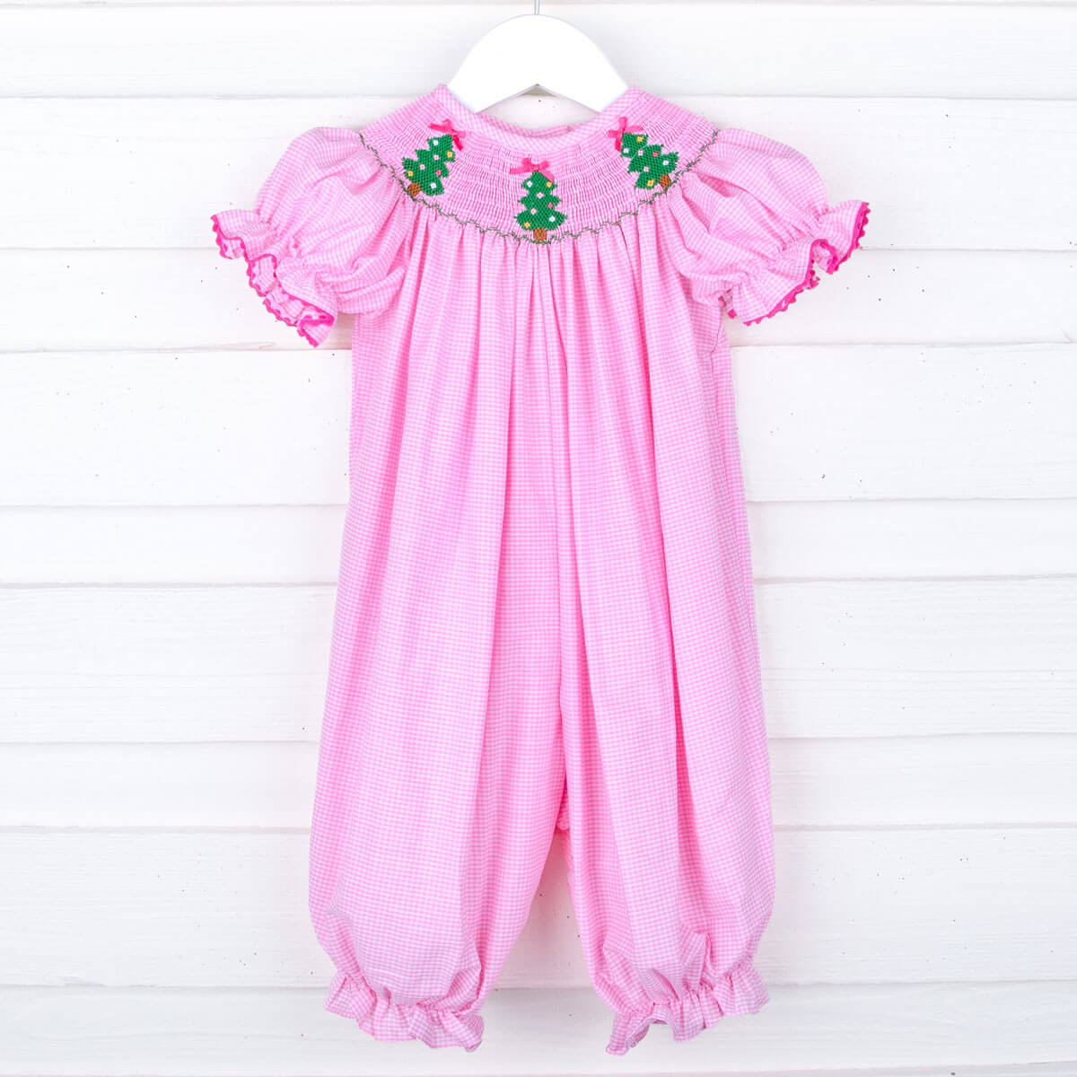 Oh Christmas Tree Smocked Long Bubble