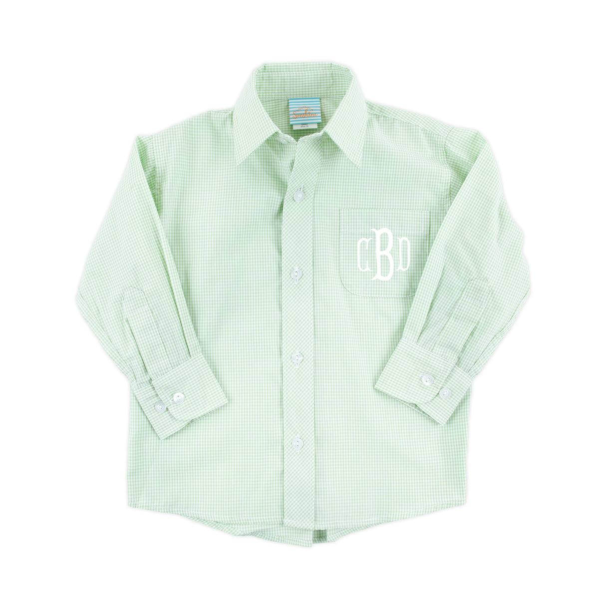 Light Green Gingham Button Down Shirt