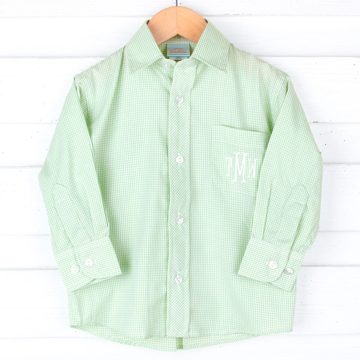 Light Green Gingham Button Down Shirt