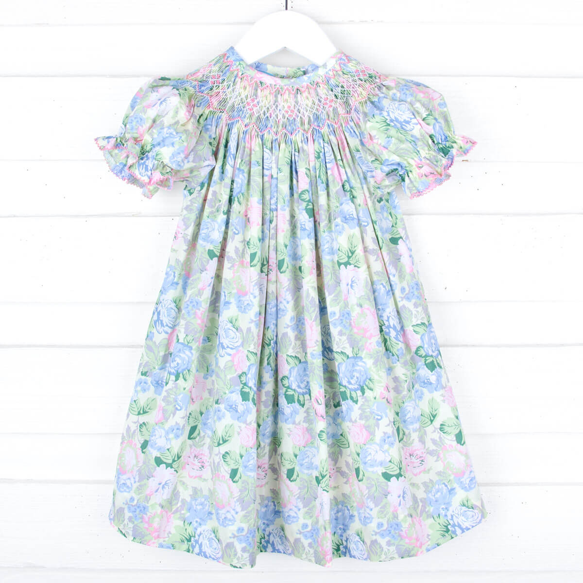 Sunny Days Floral Smocked Bishop Dress