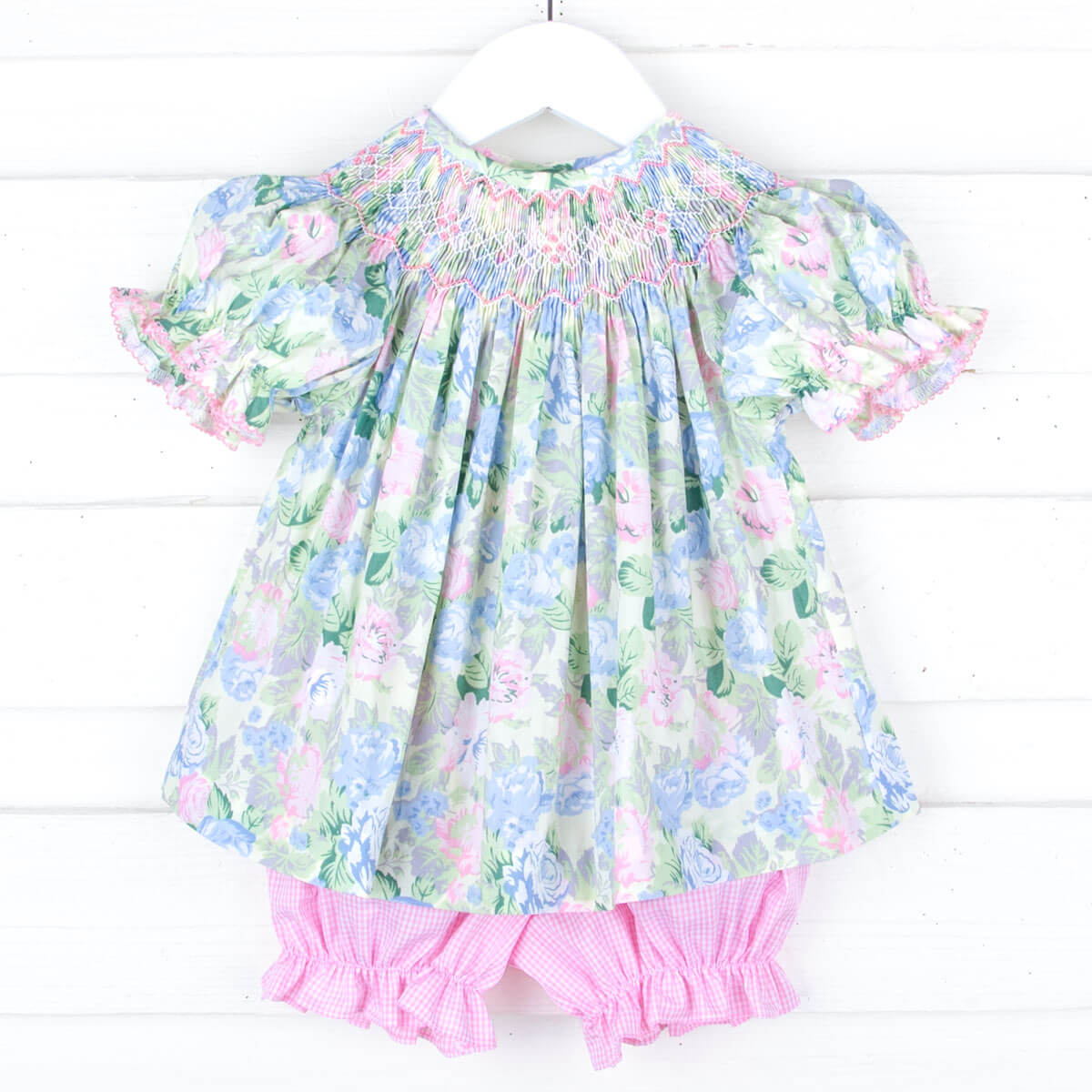 Sunny Days Floral Smocked Bishop Bloomer Set