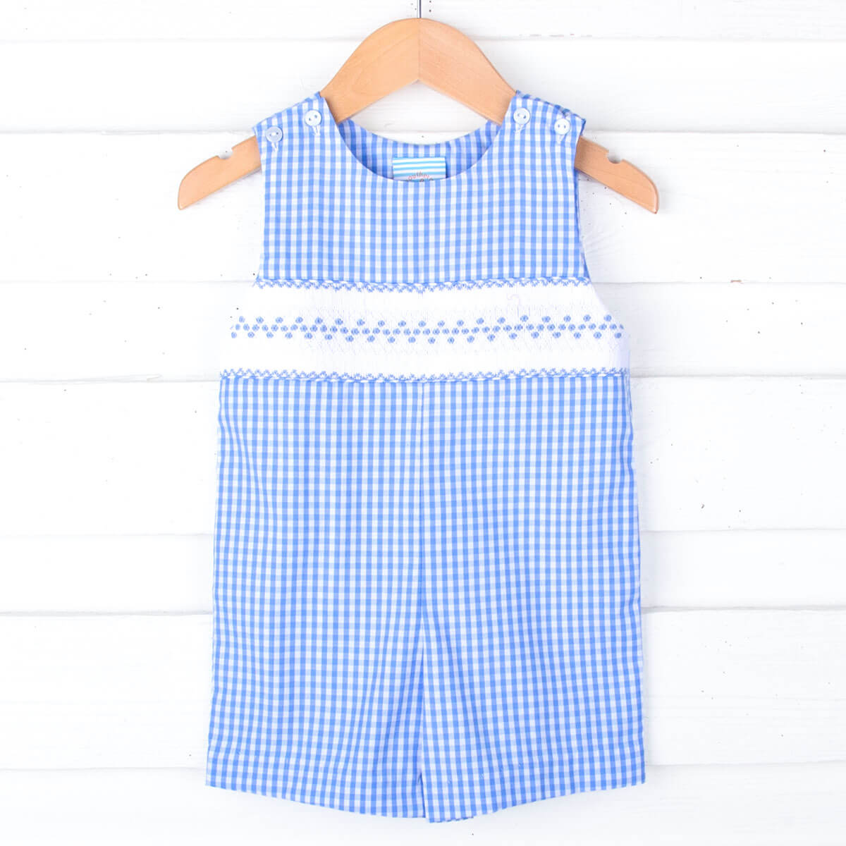 Happy Spring Blue Smocked Jon Jon