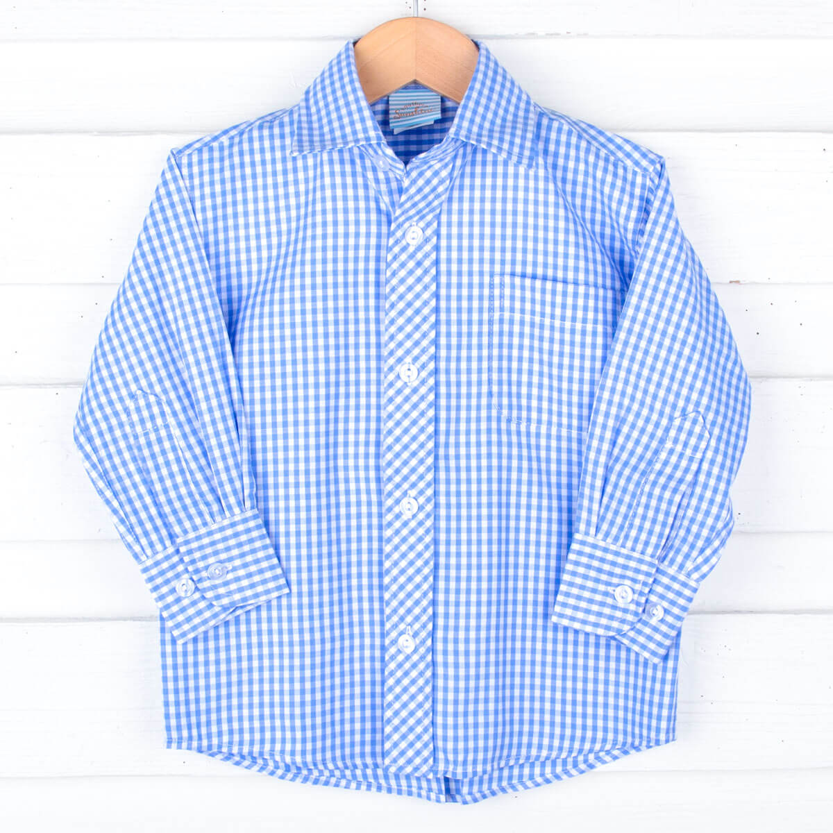 Happy Spring Blue Button Down Shirt