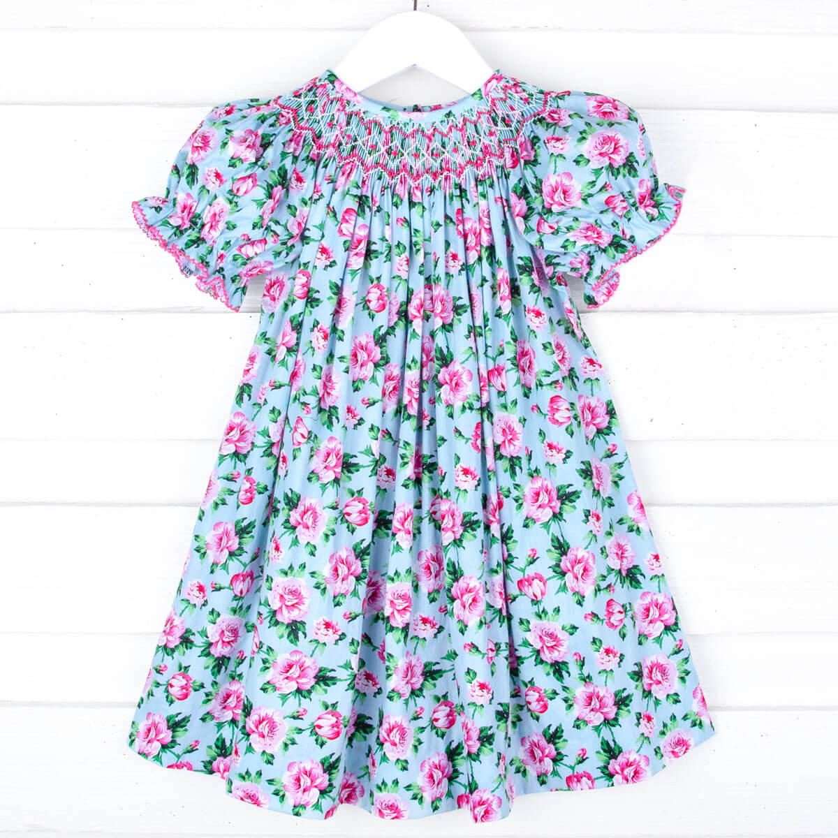 Secret Garden Pink Smocked Bishop Dress